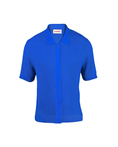 La Granni Men's Cables Polo Shirt - Blue