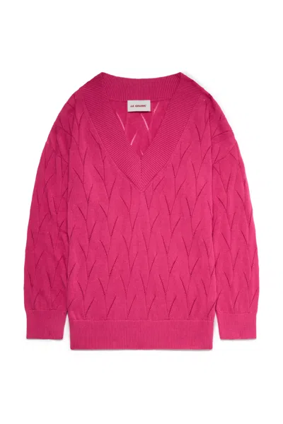 La Granni Men's Oversized Jumper - Bright Pink