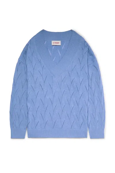 La Granni Men's Oversized Jumper - Light Blue