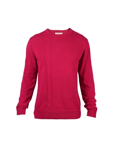 La Granni Women's Cable Crewneck - Frambuesa Pink In Red