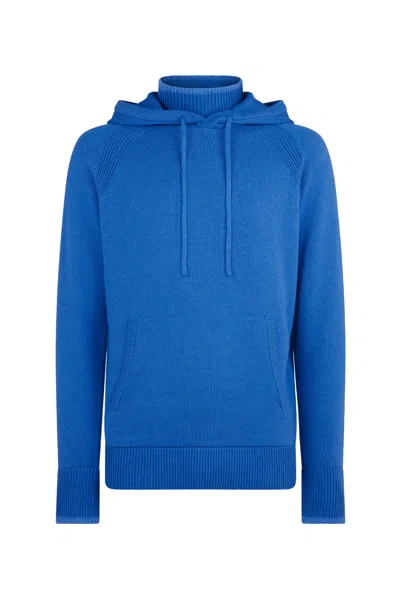 La Granni Women's Knitted Roll Neck Hoodie - Light Blue