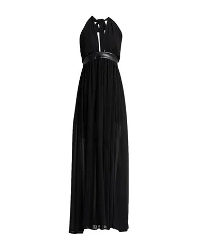 La Haine Inside Us Woman Maxi Dress Black Size L Polyurea, Polyester
