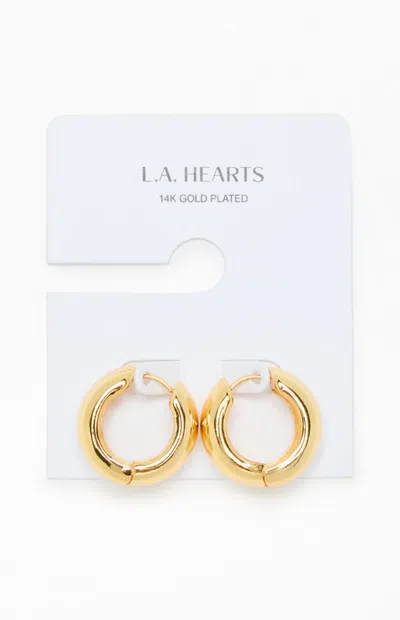 La Hearts 14k Gold Plated Chunky Hoop Earrings