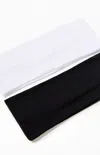 La Hearts 2 Pack Basic Soft Headbands In Black/white In Black