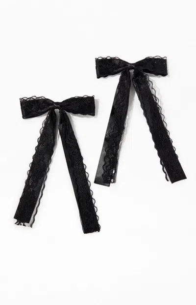 La Hearts 2 Pack Black Kaelie Bow Hair Clips