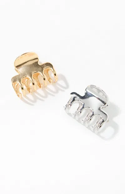 La Hearts 2 Pack Metal Hair Claw Clips In Gold