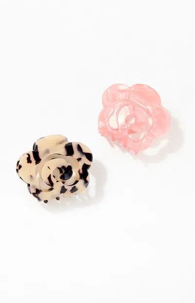La Hearts 2 Pack Rosette Hair Claw Clip In Multi