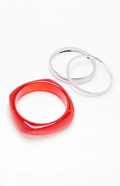 La Hearts 3 Pack Crimson Bangles In Metallic