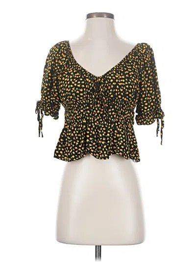 Pre-owned La Hearts 3/4 Sleeve Blouse In Black