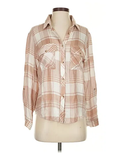 Pre-owned La Hearts 3/4 Sleeve Button Down Shirt In Tan