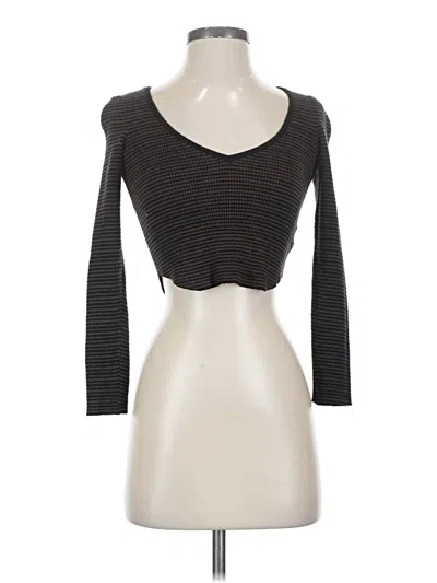 Pre-owned La Hearts 3/4 Sleeve Top Black Sweetheart Neckline Tops