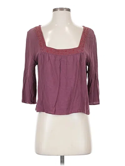 Pre-owned La Hearts 3/4 Sleeve T-shirt In Burgundy