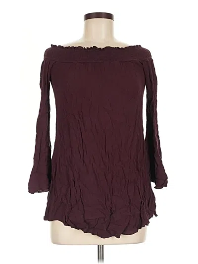 Pre-owned La Hearts 3/4 Sleeve T-shirt In Burgundy