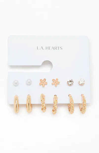 La Hearts 6 Pack Catalina Earrings In Gold