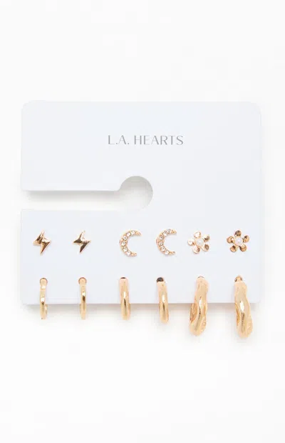 La Hearts 6 Pack Juliana Earrings In Gold