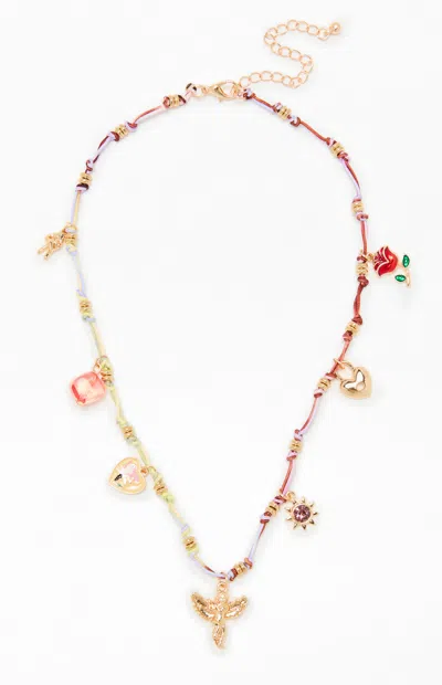 La Hearts Alani Charm Necklace In Blue/gold