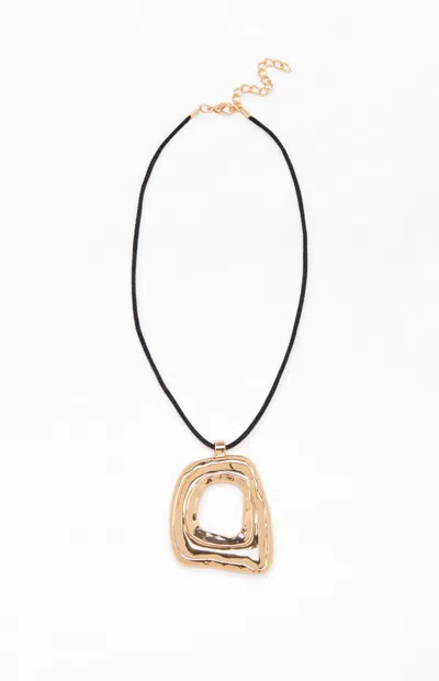 La Hearts Alexa Cord Metal Necklace In Gold In Brown