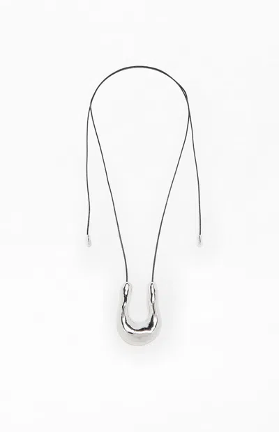 La Hearts Astrid Rope Necklace In Silver In Metallic