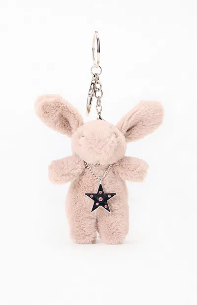 La Hearts Axel Bunny Bag Charm In Gray In Pink