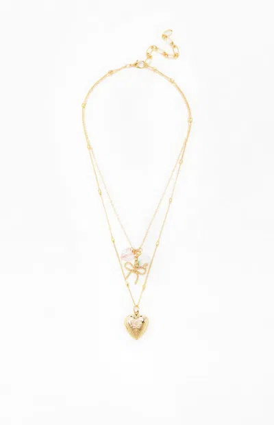 La Hearts Azalea Layered Necklace In Gold