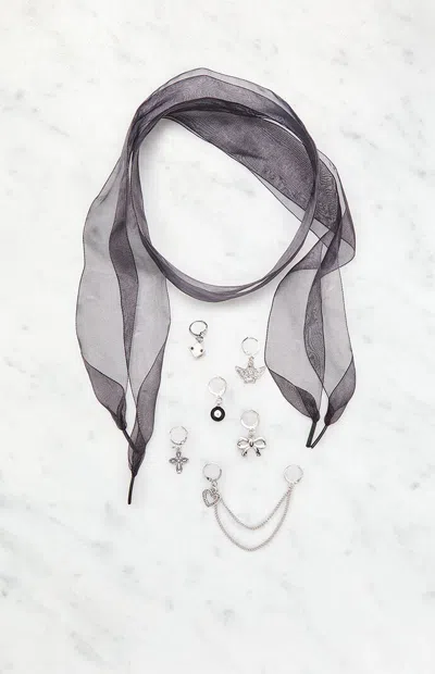 La Hearts Black Charm Shoe Laces In Neutral