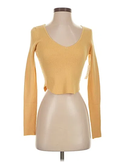 La Hearts Cardigan Sweater In Yellow