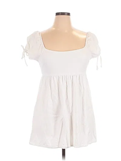 Pre-owned La Hearts Casual Dress In White