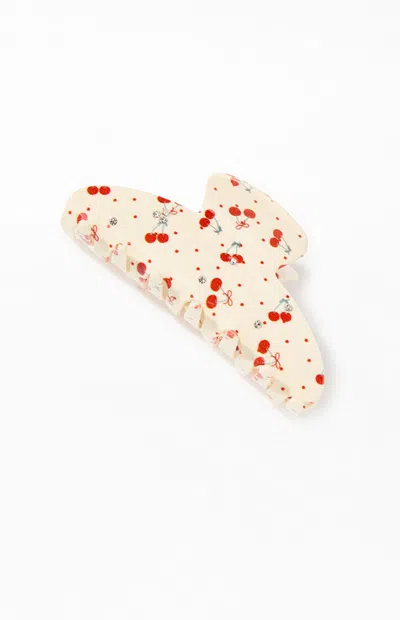 La Hearts Cherry Hair Claw Clip In Cream In Neutral
