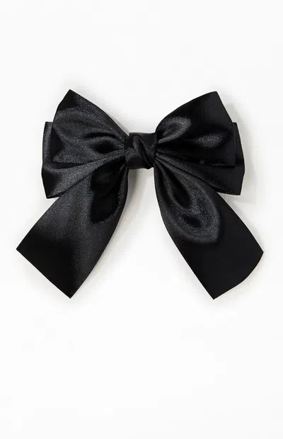 La Hearts Chloe Satin Bow Barrette In Black