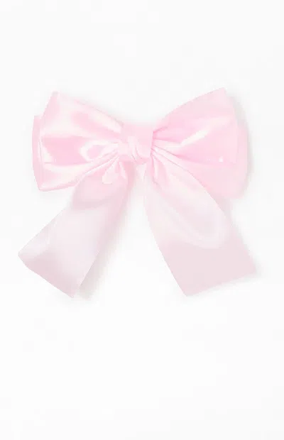 La Hearts Chloe Satin Bow Barrette In Pink