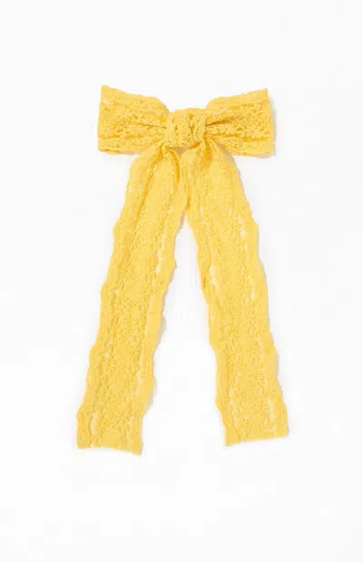 La Hearts Crochet Hair Barrette In Yellow