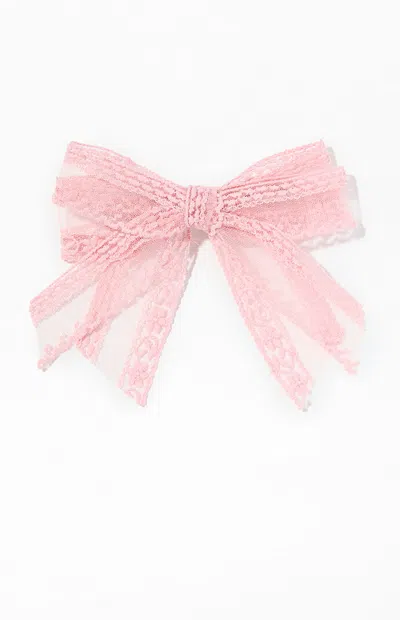 La Hearts Ellie Lace Bow Hair Clip In Pink