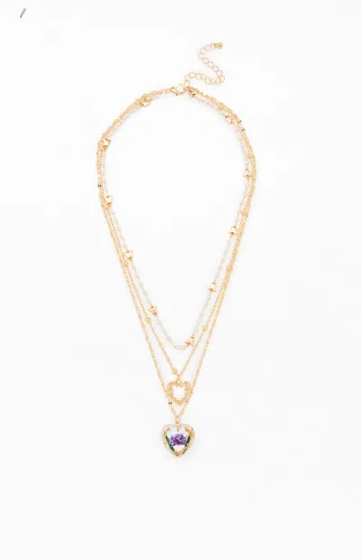 La Hearts Fleur Layered Necklace In Gold