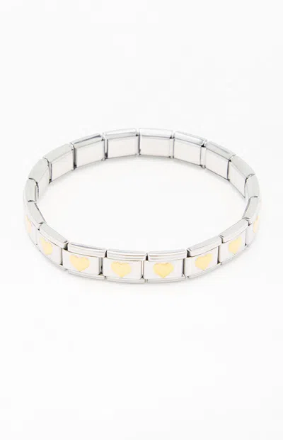 La Hearts Heart Link Charm Bracelet In Silver