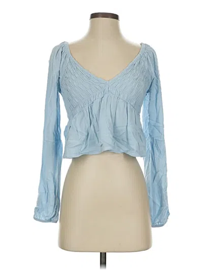 Pre-owned La Hearts Long Sleeve Blouse In Blue