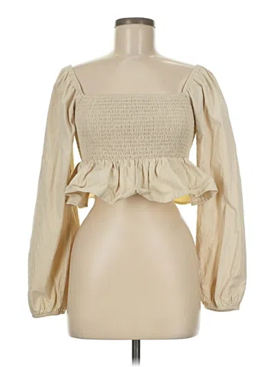 Pre-owned La Hearts Long Sleeve Blouse In Brown