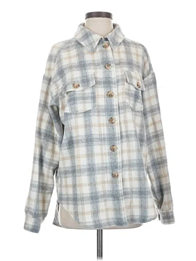 Pre-owned La Hearts Long Sleeve Blouse In Gray