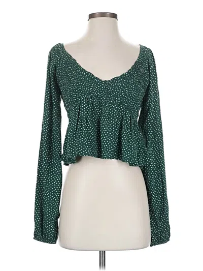 Pre-owned La Hearts Long Sleeve Blouse In Green