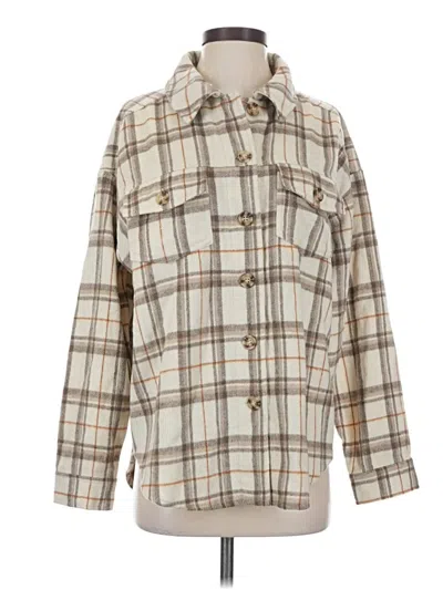 Pre-owned La Hearts Long Sleeve Blouse In Tan