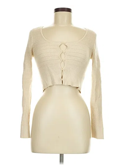 Pre-owned La Hearts Long Sleeve Top Ivory Keyhole Neckline Tops