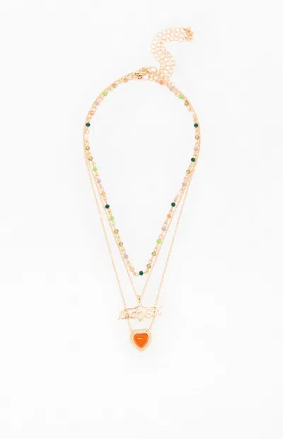 La Hearts Lucky Girl Beaded Layered Necklace In Gold