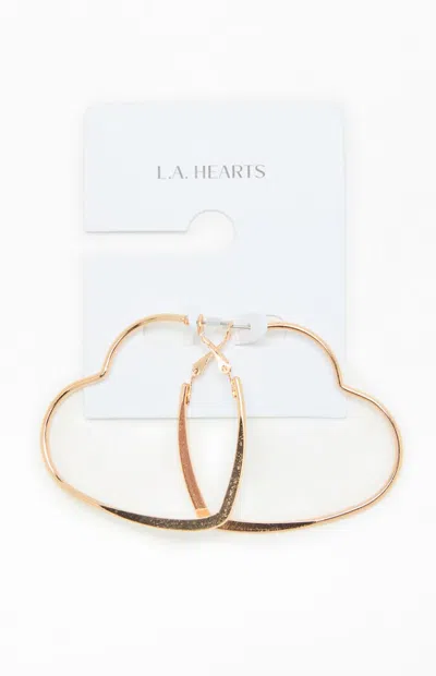 La Hearts Mega Heart Hoop Earrings In Gold In Orange