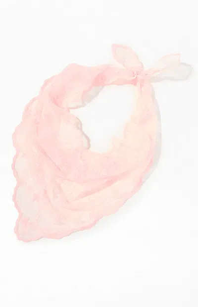 La Hearts Pink Lace Headscarf