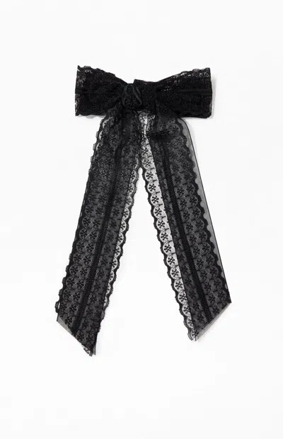 La Hearts Piper Lace Bow Hair Barrette In Black