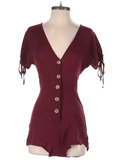 Pre-owned La Hearts Romper In Burgundy