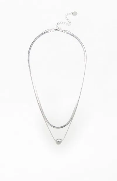 La Hearts Roxy Heart Layered Necklace In Silver