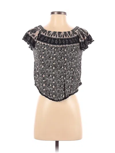 Pre-owned La Hearts Short Sleeve Blouse In Black