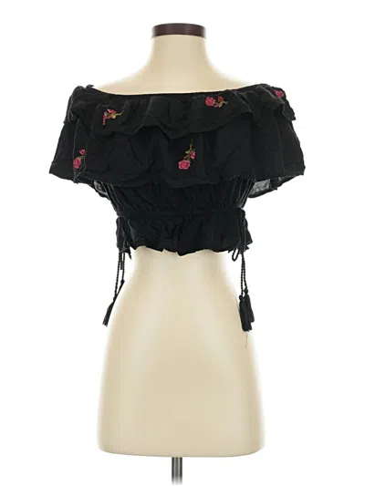 Pre-owned La Hearts Short Sleeve Blouse In Black