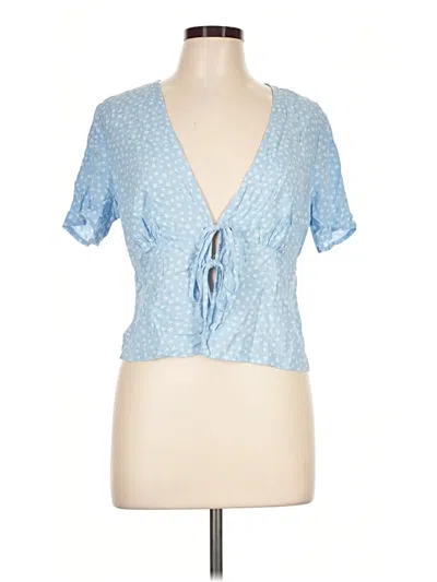 Pre-owned La Hearts Short Sleeve Blouse In Blue