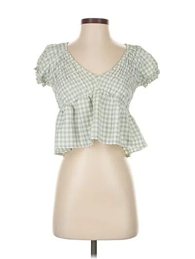 Pre-owned La Hearts Short Sleeve Blouse In Green